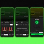 Image officielle du mode Running de Spotify montrant l'interface de personnalisation de la playlist de course sur fond vert