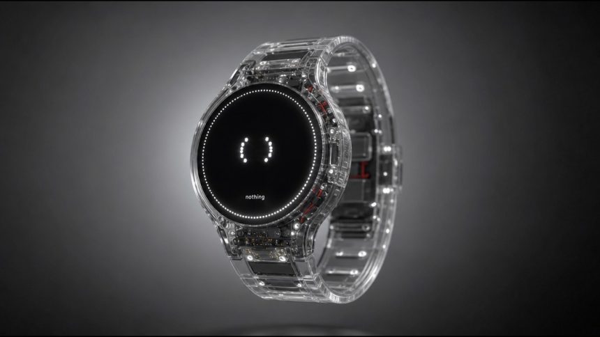 Rendu concept de la première smartwatch transparente Nothing