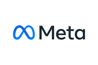 Logo officiel Meta, symbole bleu en boucle avec le nom de la marque