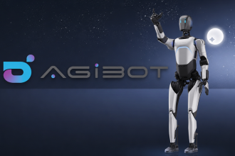 Robot humanoïde AgiBot A2 Ultra avec le logo AGIBOT, image featured de l'article sur son n°1 mondial des robots humanoïdes