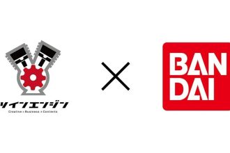Visuel officiel du partenariat entre la société d'animation Twin Engine et Bandai Co., Ltd.
