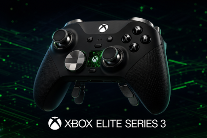 Rendu concept de la manette Xbox Elite Series 3 avec un écran intégré sur la face avant
