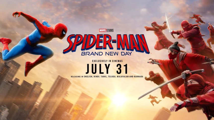 Affiche officielle de Spider-Man: Brand New Day, Tom Holland de retour dans le rôle de Peter Parker.