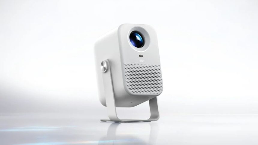 Redmi Projector 5, projecteur Full HD 1080p sur son socle métallique à 360 degrés