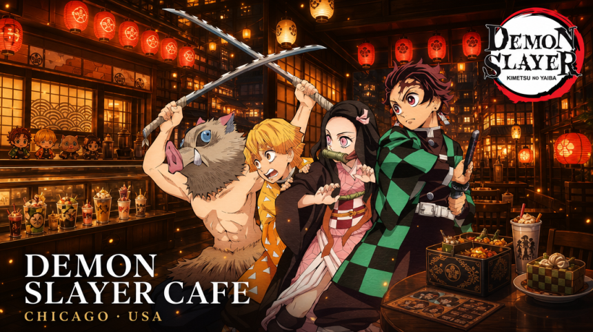 Demon Slayer Cafe USA, visuel du premier café officiel Kimetsu no Yaiba ouvert à Chicago