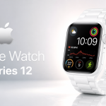 Apple Watch Series 12 au boîtier céramique blanc, rendu concept