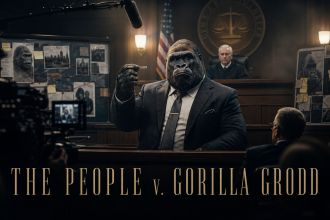 The People v. Gorilla Grodd, key art concept du mockumentaire DC pour HBO Max