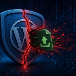 Concept cybersécurité : bouclier WordPress fissuré par une faille critique du plugin Forminator