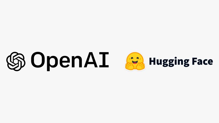 Logos officiels OpenAI et Hugging Face, côte à côte