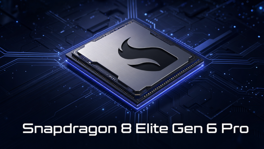 Rendu concept du processeur Snapdragon 8 Elite Gen 6 Pro pour le jeu mobile