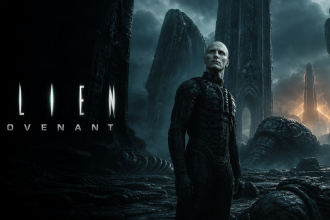 Key art concept Alien Covenant, l'androïde David contemplant des ruines alien