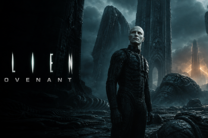 Key art concept Alien Covenant, l'androïde David contemplant des ruines alien