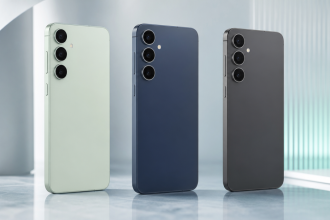 Samsung Galaxy S26 FE, rendu concept en trois coloris Pistachio, Blueberry et Graphite