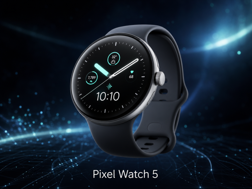 Google Pixel Watch 5, rendu concept avec cadran affiché avant la keynote Made by Google