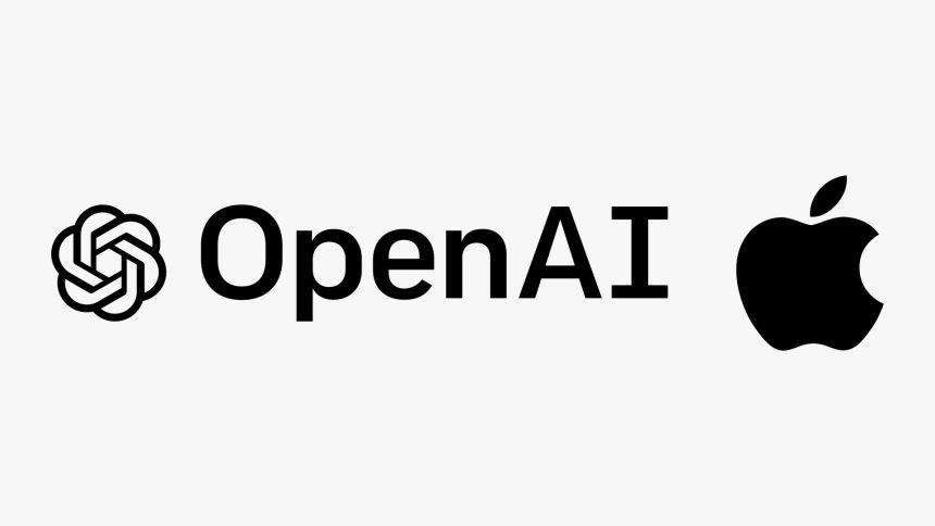 Logos officiels OpenAI et Apple, côte à côte
