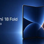 Xiaomi 18 Fold, smartphone pliable plié ouvert, concept visuel mettant en avant la puce maison Xring O3, premier foldable Xiaomi