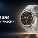Samsung Galaxy Watch 4 Classic en héros sur fond sombre premium avec halo ambré, fin de support annoncée