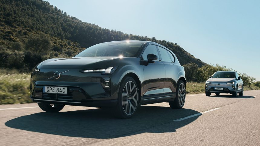 Press render officiel du Volvo EX60 2027, SUV électrique sur plateforme SPA3