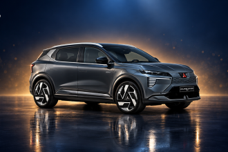 Mitsubishi Eclipse Cross EV, SUV électrique, rendu studio hero