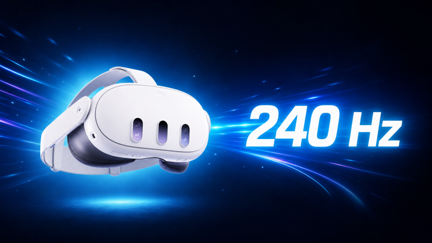Meta Quest 3, casque de réalité virtuelle avec le refresh à 240 Hz, rendu concept