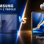 Galaxy Z TriFold 2 face à l'iPhone Duo, duel de smartphones pliables Samsung et Apple, rendu concept