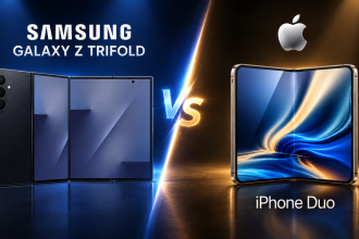 Galaxy Z TriFold 2 face à l'iPhone Duo, duel de smartphones pliables Samsung et Apple, rendu concept