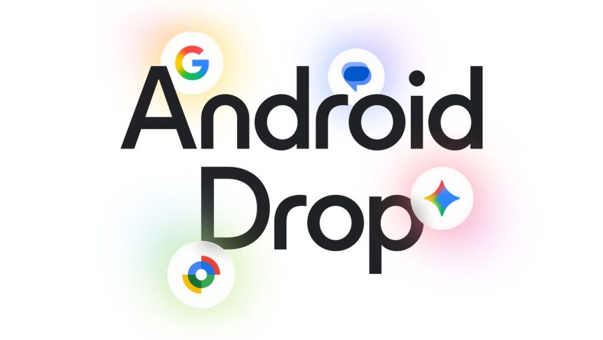 Bannière officielle Google du September Android Feature Drop 2026, wordmark Android Drop en typo Google avec les icônes Messages, Gemini et accessibilité