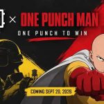 Key art officiel de la collaboration PUBG Mobile x One Punch Man avec Saitama face à un combattant PUBG sur Erangel