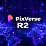 Logo PixVerse avec le nom du modèle R2, world model temps réel