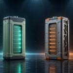 Comparatif de deux batteries de voiture électrique : cellules LFP à gauche, cellules NMC à droite