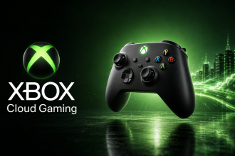 Manette Xbox avec le logo Xbox Cloud Gaming, visuel de présentation du service de cloud gaming