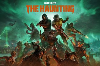 Key art officiel de Call of Duty Black Ops 7 Season 6 The Haunting, avec le Doom Slayer en avant-plan et l'Event Pass DOOM
