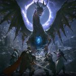 Key art officiel de Dragon's Dogma 2: Dark Arisen sur Switch 2, le héros Arisen face au dragon colossal dans un monde d'heroic fantasy nocturne