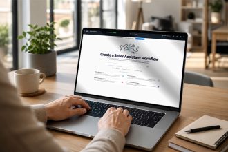 Amazon Seller Assistant agentique : interface de création de workflow dans Seller Central (Pricing Analyzer, Product Expansion Finder, Account Health Monitor) pour piloter la boutique via IA/Claude