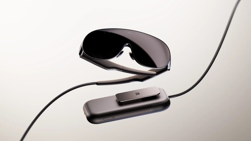 Photo officielle des Meta VR Glasses dévoilées au Meta Connect 2026, casque VR au format lunettes avec module de calcul déporté