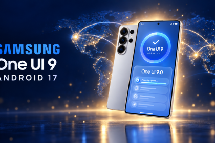 Samsung Galaxy S26 avec l'écran de mise à jour One UI 9 sous Android 17, déploiement OTA vers l'Europe, le Canada et l'Inde, visuel concept