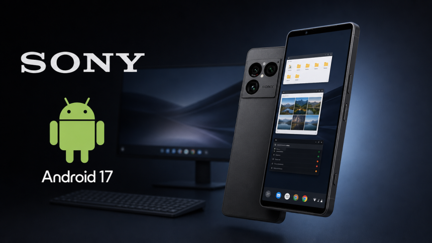 Sony Xperia 1 VIII sous Android 17, mode Desktop