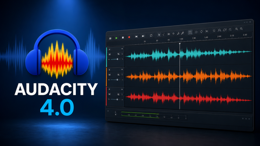 Audacity 4.0, logo officiel et nouvelle interface audio