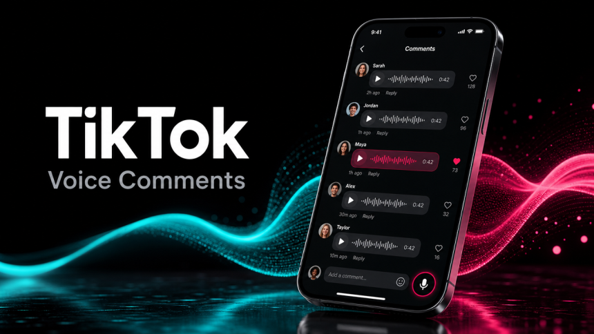 TikTok Voice Comments, fil de commentaires vocaux sur smartphone