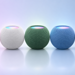 HomePod mini 2, cinq HomePod mini dans les nouveaux coloris fuite (rose, blanc, vert, bleu, noir)
