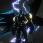 Batman: Knightfall Part 2 Knightquest, Az-Bats, l'armure cybernétique de Jean-Paul Valley (Azrael), key art du film animé DC de Warner