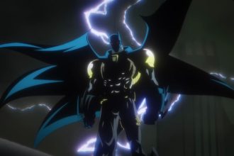 Batman: Knightfall Part 2 Knightquest, Az-Bats, l'armure cybernétique de Jean-Paul Valley (Azrael), key art du film animé DC de Warner
