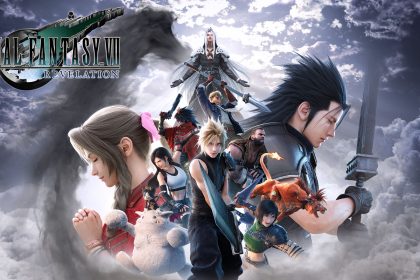 Key art officiel de Final Fantasy VII Revelation avec Cloud, Zack, Aerith et Sephiroth