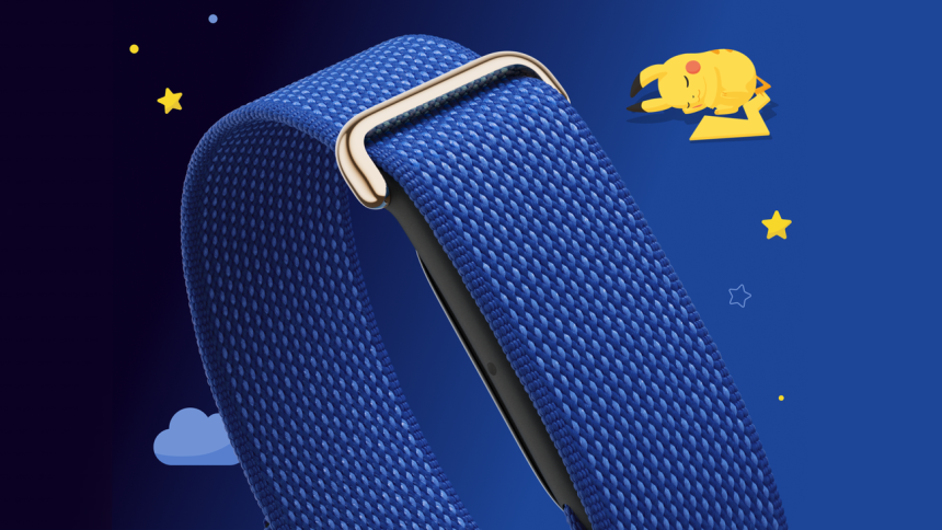 Fitbit Air édition spéciale Pokémon Sleep, bracelet sans écran de Google en coloris Sleepy Blue avec Pikachu endormi