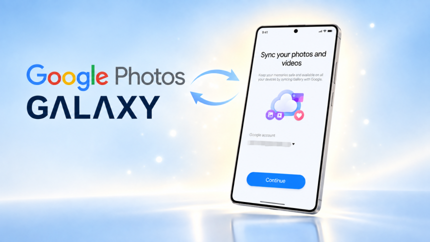 Samsung Galaxy affichant la synchronisation native de la Galerie vers Google Photos, OneDrive arrêté fin septembre 2026