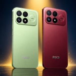 Poco F9 Pro (Aurora Green) et Poco F9 Ultra (Dark Cherry), visuel de lancement généré