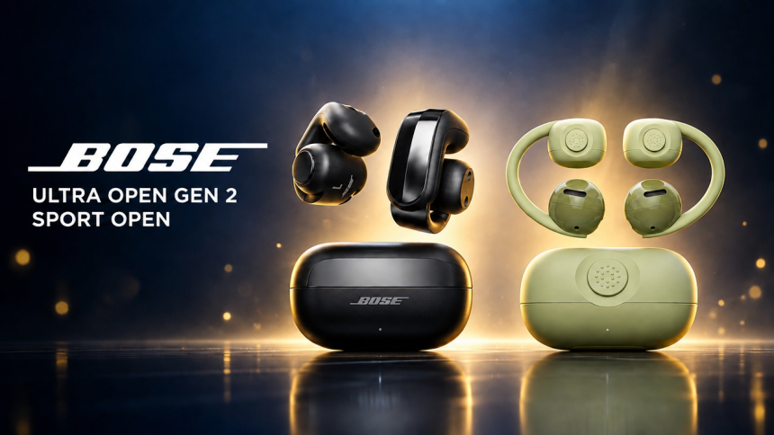 Bose Ultra Open Earbuds Gen 2 et Sport Open Earbuds, rendu de présentation