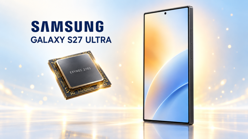 Samsung Galaxy S27 Ultra avec la puce Exynos 2700, rendu concept.