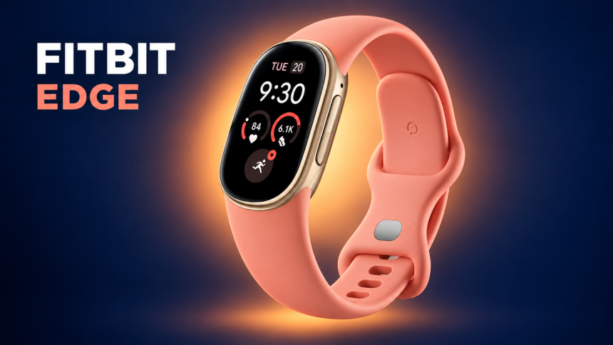 Fitbit Edge rose, bracelet fitness à écran ovale bombé de Google.
