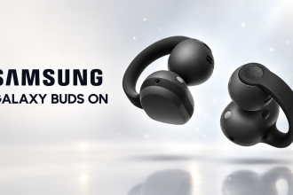 Samsung Galaxy Buds On, écouteurs clip-on open-ear noirs, visuel de présentation